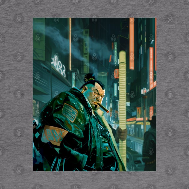 Puff Sumo 2: Smoking a Fat Cigar in a Dystopian City Scene by Puff Sumo